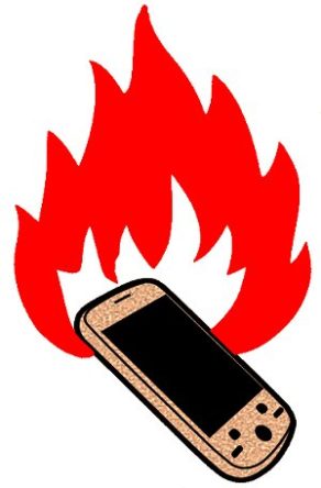 cellphone burning